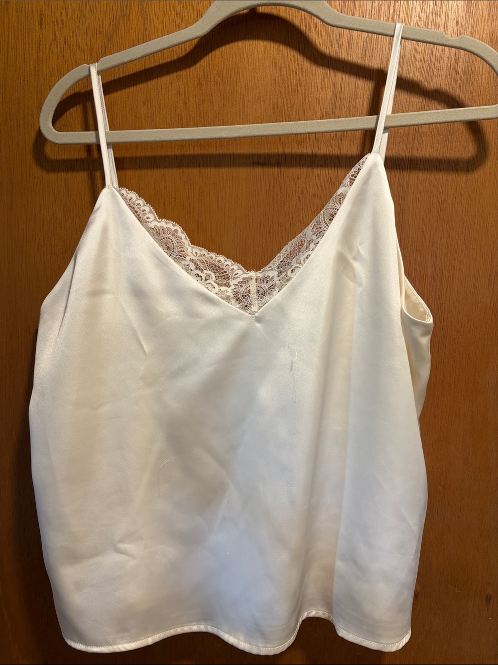 Joie Ivory Satin Lace Trim Camisole